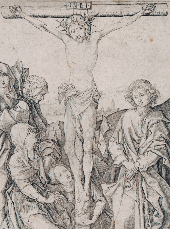 Martin Schongauer – Ukrižovanie z cyklu Pašie (detail)