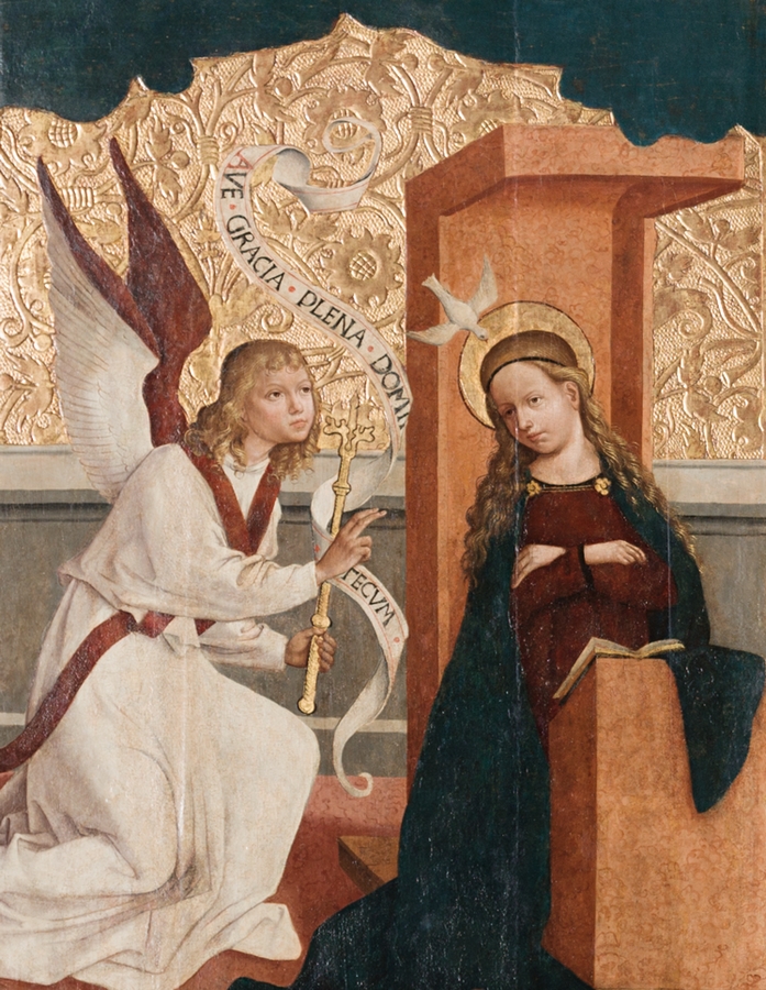 detail scény Zvestovanie z Oltára Navštívenia Panny Márie v Košiciach