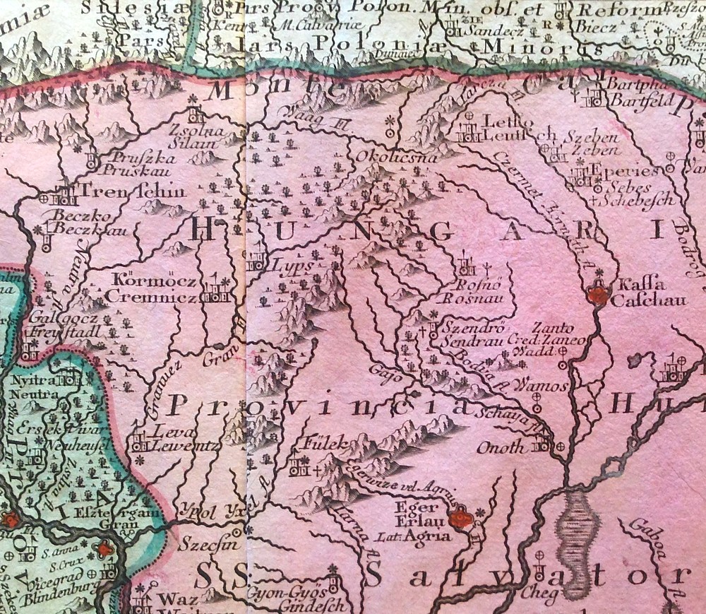Regióny stredného a severného Slovenska na františkánskej mape Uhorska z roku 1760